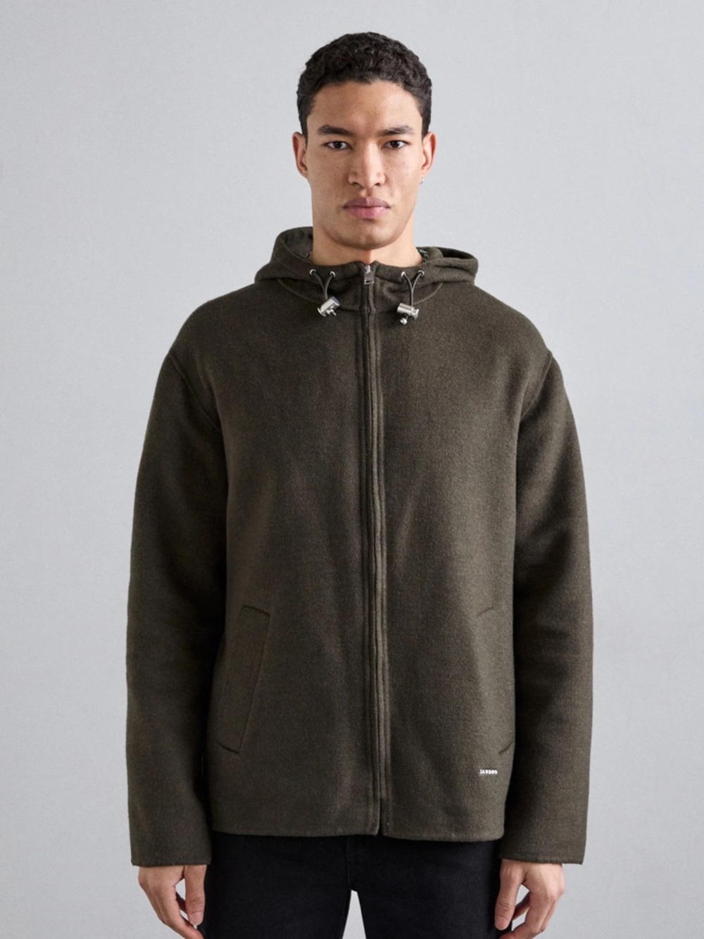SANDRO SURF DOUBLE FACE wool JACKET Hooded Zip Jacket New w tag! XL unisex